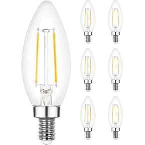 Sigalux E12 LED Candelabra Bulb 40 Watt Equivalent, Dimmable Chandelier Light Bulbs 5000K Daylight, B10 Candle Bulbs for Chandelier, 3W, 300LM, 6 Pack in Kuwait
