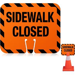 6 Pcs Plastic Traffic Cone Sign Sidewalk Closed Traffic Cone Top Warning Sign 10.4" Height x 12.6" Width x 0.05" Thickness Road Caution Sign for Outdoor Barricade Construction in Saudi Arabia