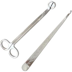Candle Extinguishing Set, Nickel-Plated Copper, Modern Simplicity Style, Wick Cutter and Snuffer Hook, 7.09 and 7.87 Inch in Saudi Arabia