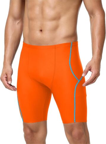 Roadbox Swim Jammers for Men Racing Athletic Quick Dry Swimsuit Endurance Training Competitive Swimming Shorts UPF 50+ in Kuwait