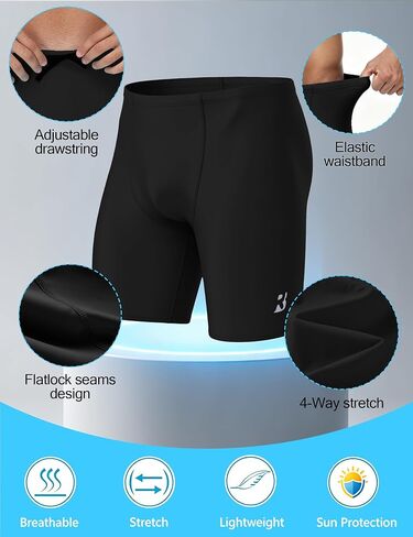 Roadbox Swim Jammers for Men Racing Athletic Quick Dry Swimsuit Endurance Training Competitive Swimming Shorts UPF 50+ in Kuwait