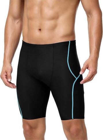 Roadbox Swim Jammers for Men Racing Athletic Quick Dry Swimsuit Endurance Training Competitive Swimming Shorts UPF 50+ in Kuwait