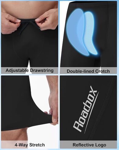 Roadbox Swim Jammers for Men, Athletic Swimsuit for Training Racing, Quick Dry Endurance Competitive Swimming Shorts UPF 50+ in Kuwait