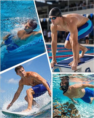 Roadbox Swim Jammers for Men, Athletic Swimsuit for Training Racing, Quick Dry Endurance Competitive Swimming Shorts UPF 50+ in Kuwait