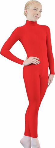 Danzcue Girls Long Sleeve Unitard Bodysuit – Turtle Neck Full Body Dance Jumpsuit in Kuwait