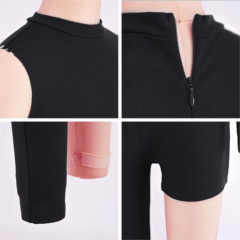 Girls Gymnastics Leotards Asymmetrical Full Body Unitards One Piece Dance Bodysuit for Ballet & Stage Performance in Saudi Arabia