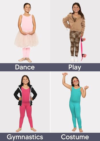 STRETCH IS COMFORT Girls Biketard, Tank Ankle Length Unitard & Long Sleeve Unitard | Soft Stretch One Piece | 4–16 in Kuwait