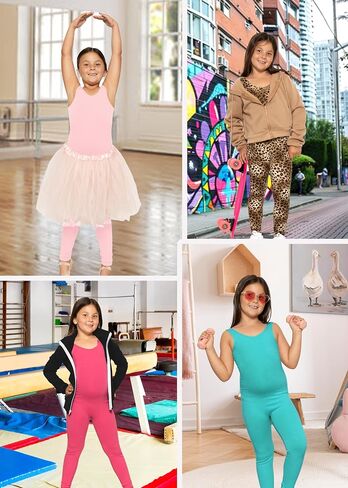 STRETCH IS COMFORT Girls Biketard, Tank Ankle Length Unitard & Long Sleeve Unitard | Soft Stretch One Piece | 4–16 in Kuwait
