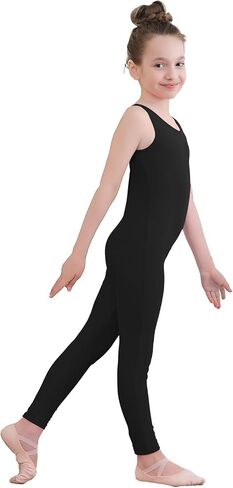 Kids Girls Soft Tank Unitards Sleeveless Full Body Bodysuit for Dance Costume Gymnastics 3-12 Years in Saudi Arabia