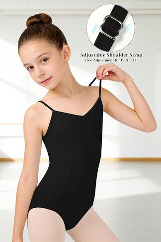 MOLLDAN Girls Princess Dance Leotard Adjustable Camisole Ballet Leotard with Tight Scrunchie,Full Lining in Saudi Arabia