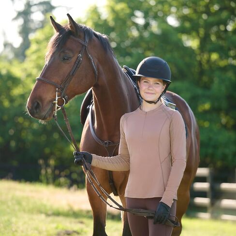 Precision Long Sleeve Crew Neck Tech Riding Top - Feather Weight, Quick Drying Seamless Feel Design, Sun Smart in Kuwait
