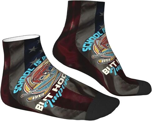 School is Important But Hockey is Importanter Socks Wool Sports Breathable Sock for Women Men in Kuwait