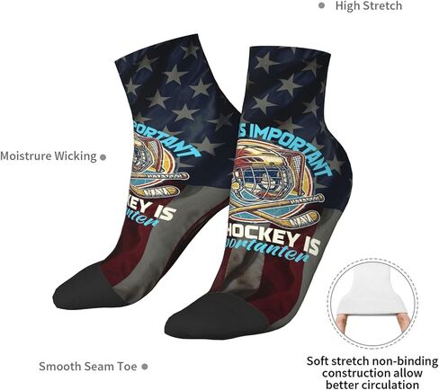School is Important But Hockey is Importanter Socks Wool Sports Breathable Sock for Women Men in Kuwait