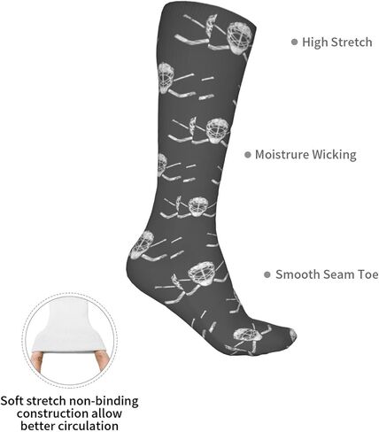 Crossed Goalie Sticks hockey Casual Long Socks for Men's and Women's Soft Comfortable Winter Warm in Kuwait