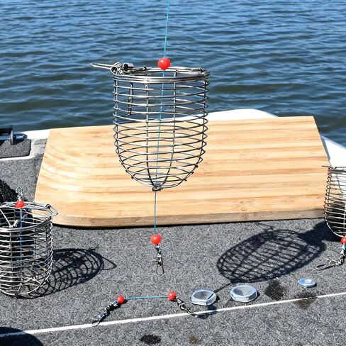 1 Pcs Stainless Steel Fishing Bait Trap Cage Feeder Basket Holder Coarse Lure Feeder Catfish Lure Cage Carp Basket Fishing Tackle (Medium, 4.8x4cm) in Saudi Arabia
