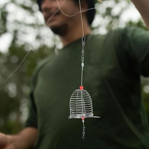 1 Pcs Stainless Steel Fishing Bait Trap Cage Feeder Basket Holder Coarse Lure Feeder Catfish Lure Cage Carp Basket Fishing Tackle (Medium, 4.8x4cm) in Saudi Arabia