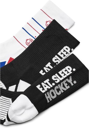 ChalkTalkSPORTS Hockey Woven Mid-Calf Sock Set - Rink & Eat Sleep Hockey (Little Kid/Big Kid/Adult) in Kuwait