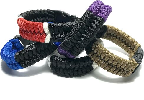 BJJ Belt Bracelet, Jiu Jitsu Gifts for Men and Women, Paracord Martial Arts Accessory (White, Blue, Purple, Brown, Black) in Saudi Arabia
