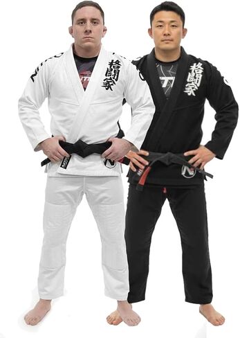 Japanese Premium Adult BJJ Gi | Black/White Brazilian Jiu Jitsu | Lightweight 380GSM | Japan Oni Kanji in Saudi Arabia
