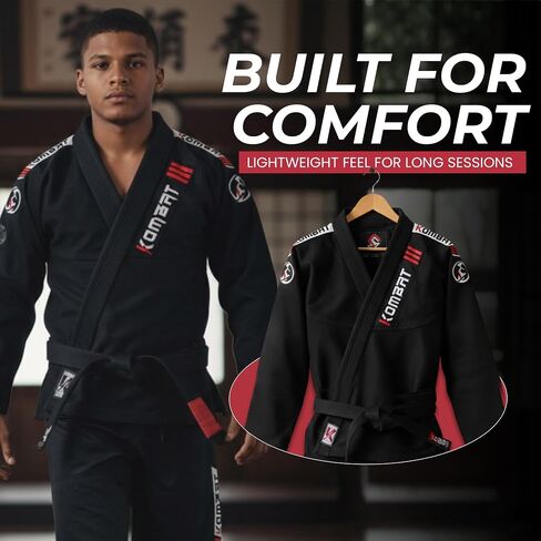 KOMBAT USA Kids BJJ Gi – IBJJF Approved Ultra-Light Brazilian Jiu Jitsu Uniform for Boys & Girls in Saudi Arabia