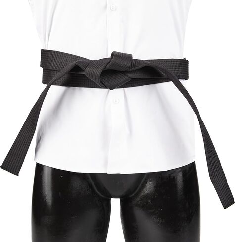 Taekwondo Colored Ranking Belt, Cotton Martial Arts Judo Karate TKD Aikido Uniform, Black, 220cm, Kids in Saudi Arabia