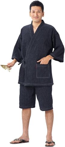 WATANOSATO Jinbei 'shrink textile' made in Japan Import Japanese clothes size men's in Saudi Arabia