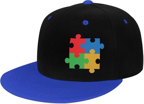 Autism Awareness Snapback Cap Unisex Children Adjustable Flat Brim Outdoors Baseball Cap Red in Kuwait