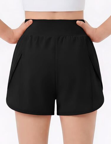 Arshiner Girls Athletic Shorts Crossover High Waisted 2 in 1 Running Shorts with Pockets for Kids Sports Volleyball Soccer in Kuwait