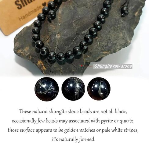 Shungite Stones Shungite Bracelet for Men Women Shungite Beads Handmade Braided Crystal Jewellry (8MM Braided) in Saudi Arabia