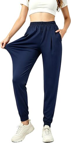 Womens Joggers with Pockets Loose Fit Lounge Athletic Sweatpants Lightweight Tapered Track Pants for Hiking Running in Saudi Arabia