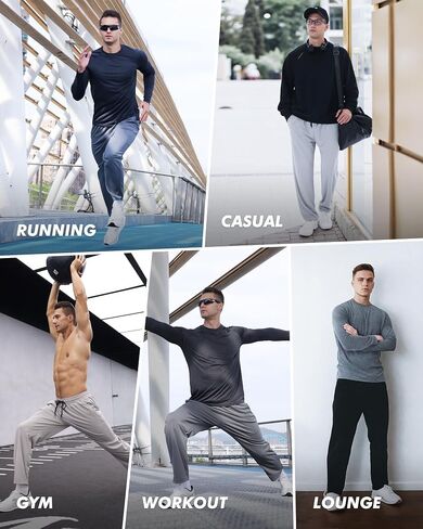 3 Pack Mens Sweatpants with Pockets - Mesh Open Bottom Athletic Joggers for Men Loose Fit Gym Workout Running Casual Pants in Kuwait