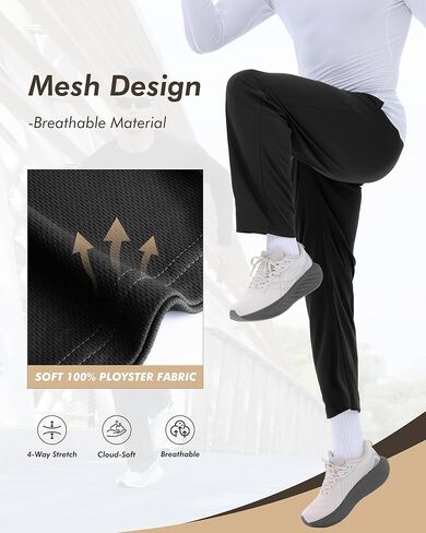 3 Pack Mens Sweatpants with Pockets - Mesh Open Bottom Athletic Joggers for Men Loose Fit Gym Workout Running Casual Pants in Kuwait