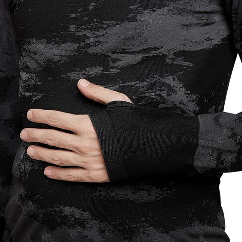 E4M Men’s Thermals Top and Bottom Set - Men’s Long Johns with Ski Mask, Gray Camo in Kuwait