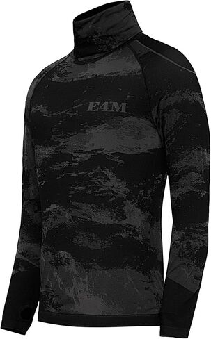 E4M Men’s Thermals Top and Bottom Set - Men’s Long Johns with Ski Mask, Gray Camo in Kuwait