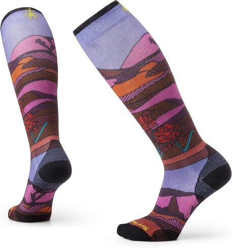 Smartwool Women's Ski Zero Cushion Floral Field Print Over The Calf Socks in Kuwait