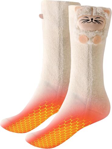 Kids Heated Socks - Boys and Girls Cute Electric Heating Socks, 4000mAh Battery Pack (Not Ski Socks) in Saudi Arabia