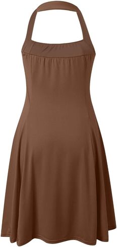 Aniywn Summer Mini Dresses for Women Halter Square Neck Backless Beach Party Dress Sleeveless A Line Casual Formal Sundress in Kuwait