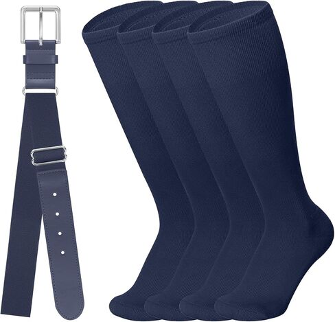 Baseball Softball Belt & Socks Combo Set for Youth and Adult (2 Pairs of Socks & 1 Belt) in Saudi Arabia