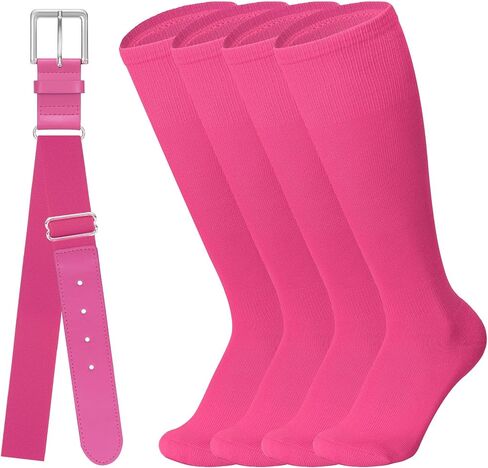 Baseball Softball Belt & Socks Combo Set for Youth and Adult (2 Pairs of Socks & 1 Belt) in Saudi Arabia