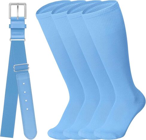 Baseball Softball Belt & Socks Combo Set for Youth and Adult (2 Pairs of Socks & 1 Belt) in Saudi Arabia