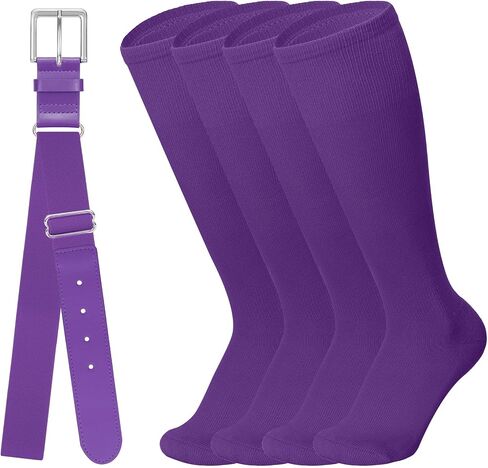 Baseball Softball Belt & Socks Combo Set for Youth and Adult (2 Pairs of Socks & 1 Belt) in Saudi Arabia