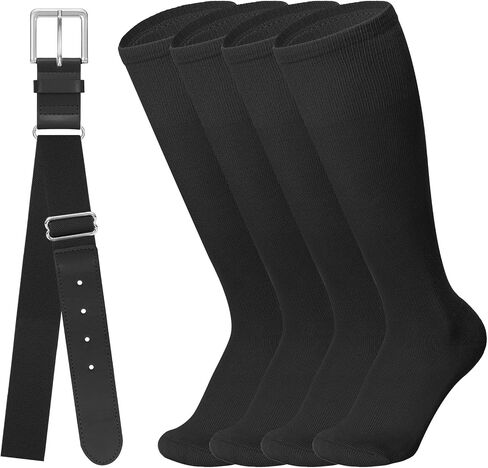Baseball Softball Belt & Socks Combo Set for Youth and Adult (2 Pairs of Socks & 1 Belt) in Saudi Arabia