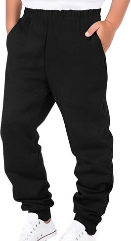 Boys Jogger Sweatpants Casual Stretchy Straight Leg Slim fit Drawstring Walking Pants Lightweight Athletic Street Wear in Kuwait