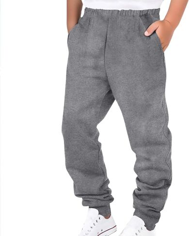 Boys Jogger Sweatpants Casual Stretchy Straight Leg Slim fit Drawstring Walking Pants Lightweight Athletic Street Wear in Kuwait
