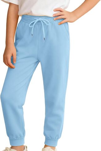 Baggy Sweatpants for Boys Cotton Warm Soft Straight Leg Elastic Waisted Sweat Pants Casual Comfortable Bottoms Winter in Kuwait