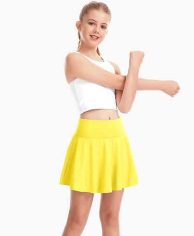 QooNoo Girls Skirts Tennis Skirt Athletic Skorts for Kids with Pocket Inner Shorts for Sports Golf Running Skirt 4-14Y in Saudi Arabia