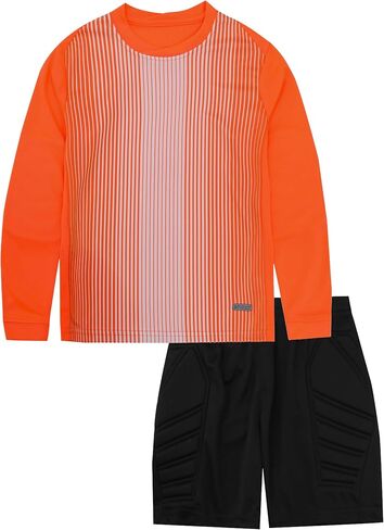 Hiheart Boys Girls Padded Soccer Goalkeeper Jersey & Shorts Set Long Sleeve Goalie Uniform Football Training Kit in Saudi Arabia