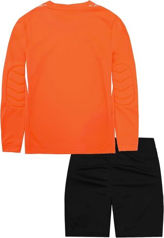 Hiheart Boys Girls Padded Soccer Goalkeeper Jersey & Shorts Set Long Sleeve Goalie Uniform Football Training Kit in Saudi Arabia