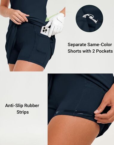 M MAELREG Womens Golf Dress with 2 Pockets on Separate Shorts UPF50+ Tennis Athletic Dress Moisture Wicking 4-Way Stretch in Kuwait