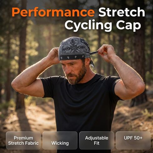 Cooling Head Scarf Set, Cooling Skull Cap Helmet Liner, Elastic Cycling Sports Cap Bandana for Men Women in Saudi Arabia